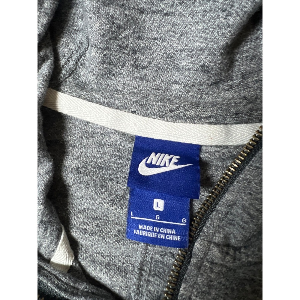 Nike Zip Up Hoodie Womens Large Gray Just Do It Sporty Minimalist Athleisure - Picture 5 of 8